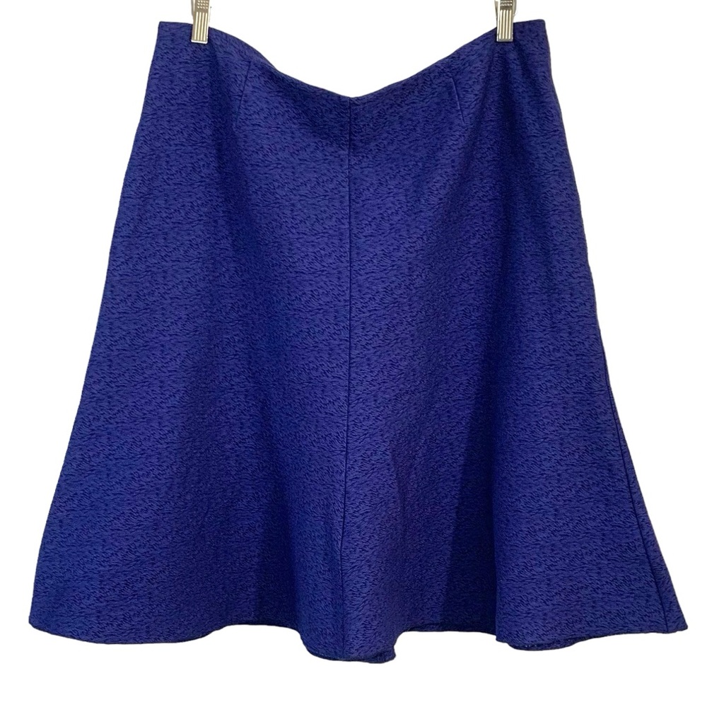 CABI Navy Textured Fit & Flare Midi Skirt Sz 16
